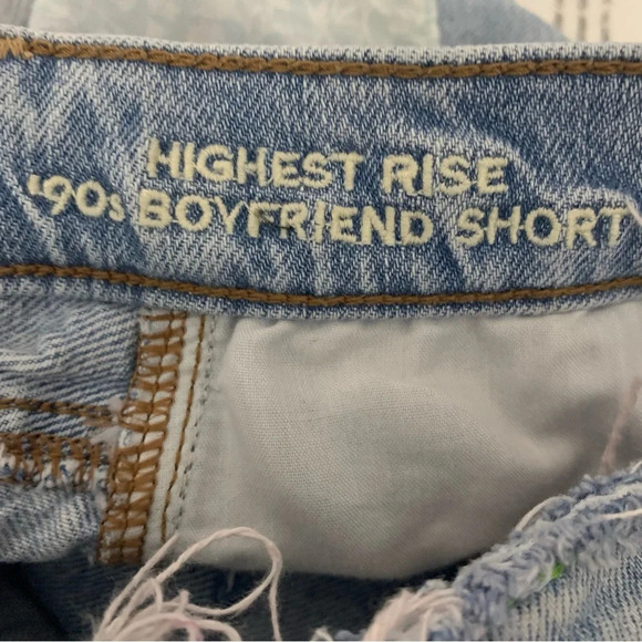 American Eagle Shorts Woman 0 90s Highest Rise Boyfriend Patchwork Rainbow Denim - Picture 8 of 12